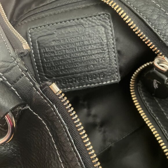 Coach Penelope Black Pebbled Leather Shoulder Bag F19045 - Picture 9 of 13